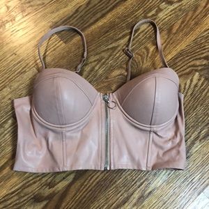 Charlotte Russe Baby Pink Pleather Crop Top